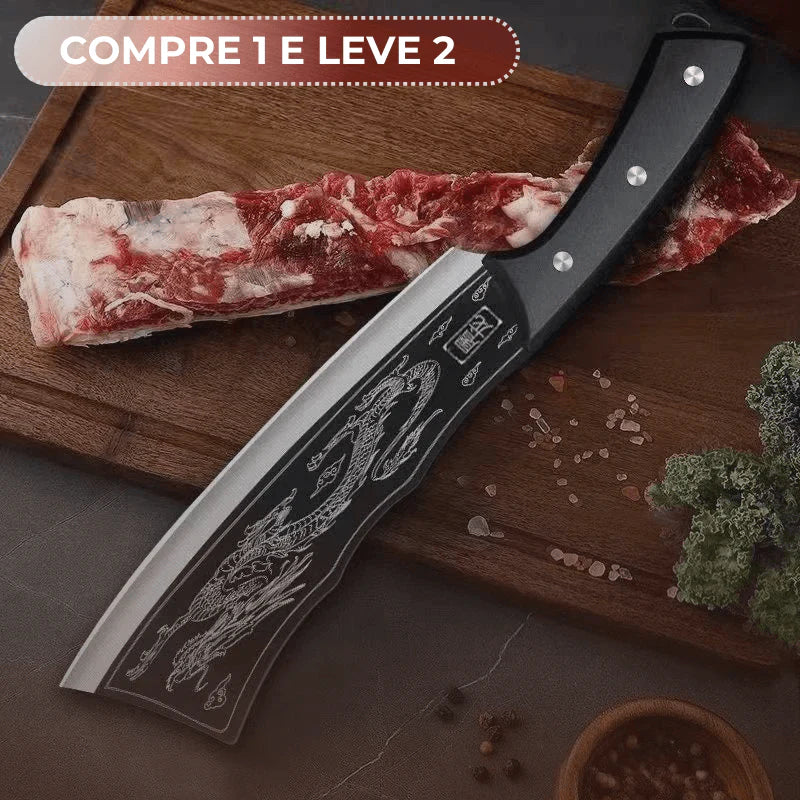(Promoção Compre 1, Leve 2) Cutelo Japonês Shenlong™ em Aço Inoxidável / Robusto, Afiado e Durável como Nenhum Outro!